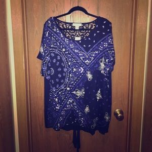 BNW Tag C.J. Banks 3x Cold Shoulder Bling Tie Top!